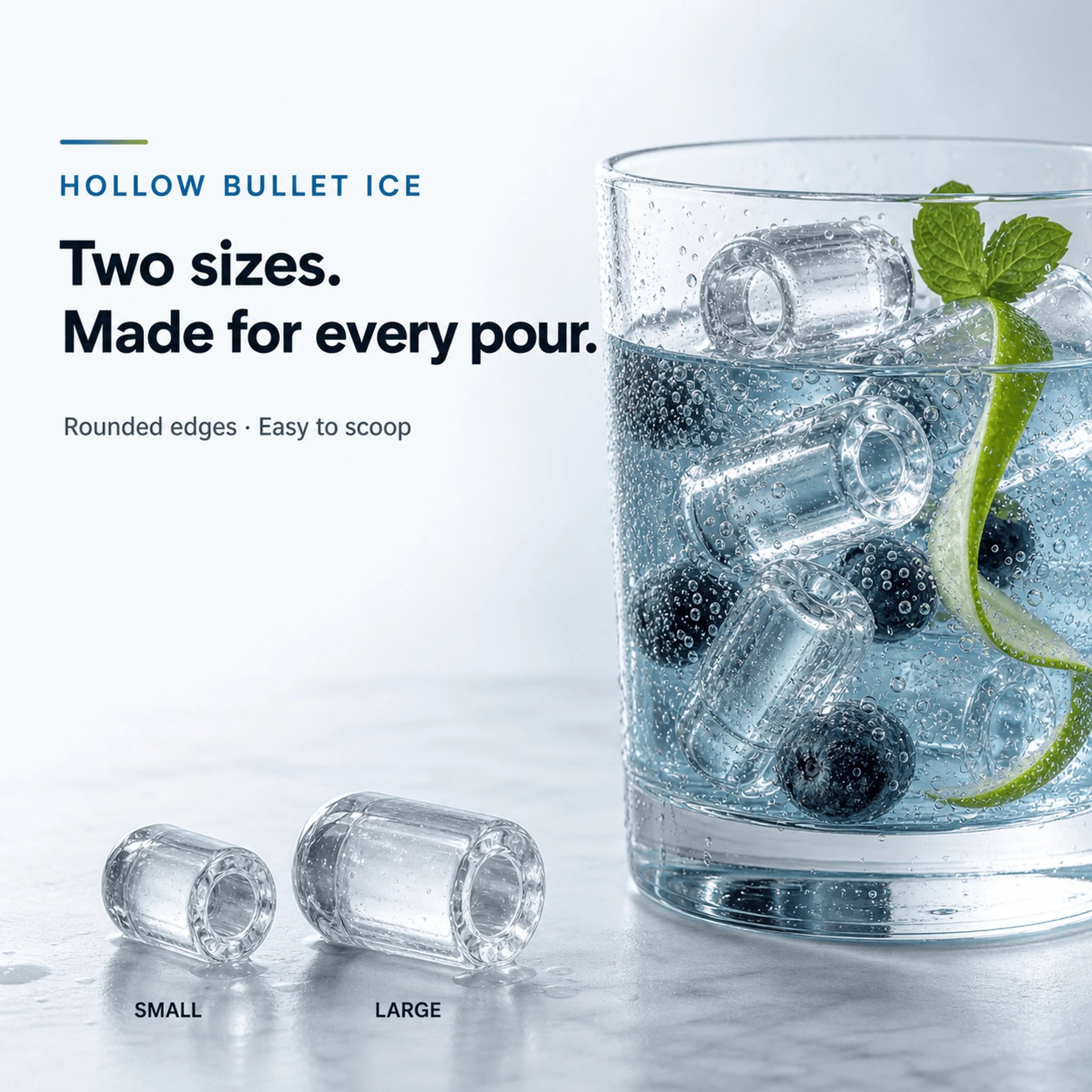 ICEWAVE Countertop Bullet Ice Maker – 2 Ice Sizes (ZB-13)
