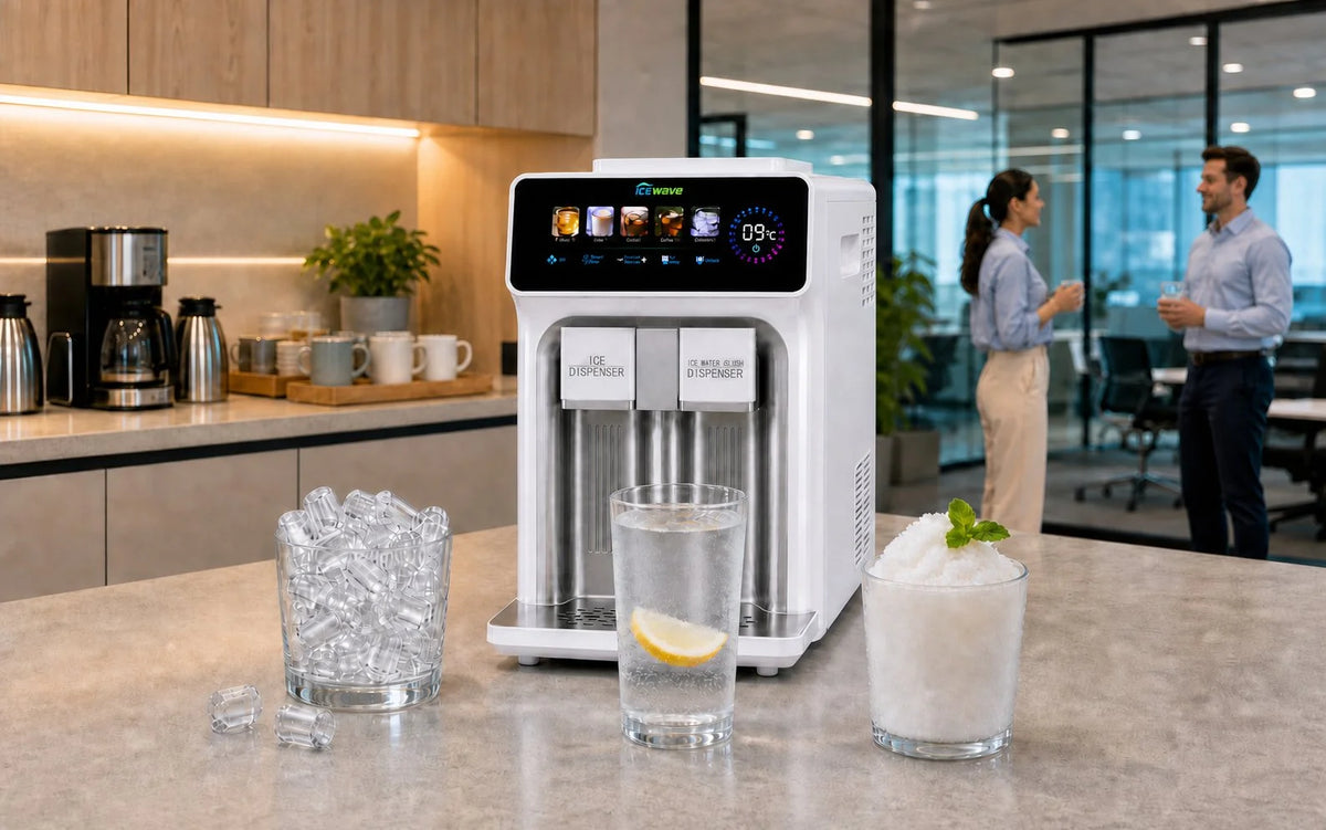 ICEWAVE 3-in-1 ice maker with water dispenser and slush function