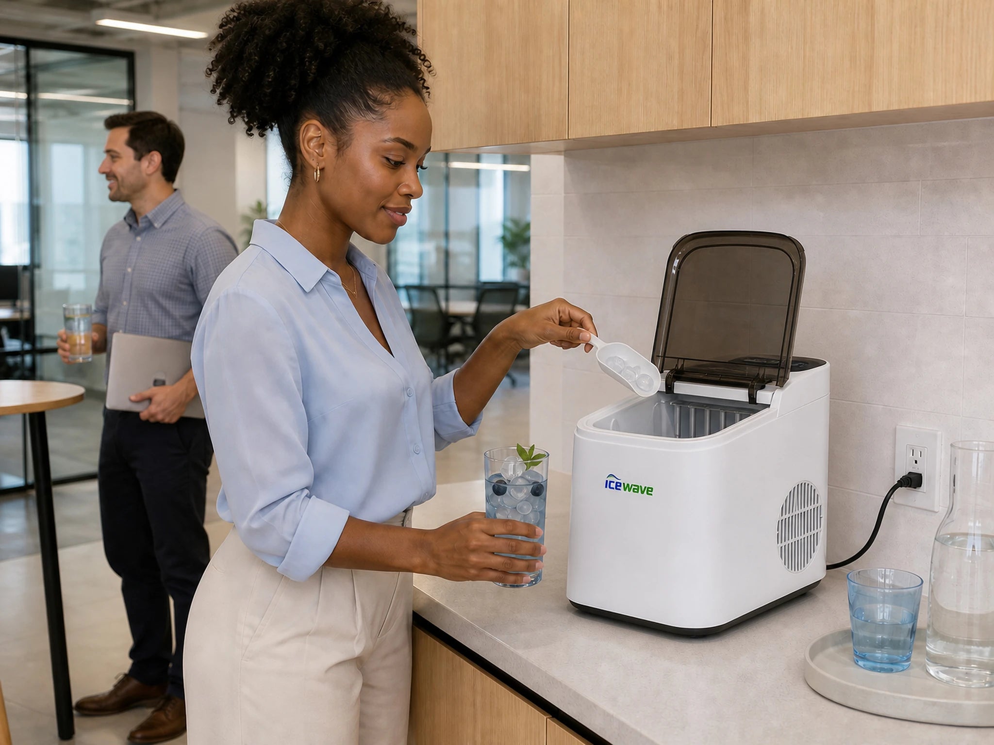 ICEWAVE Countertop Bullet Ice Maker – 2 Ice Sizes (ZB-13)