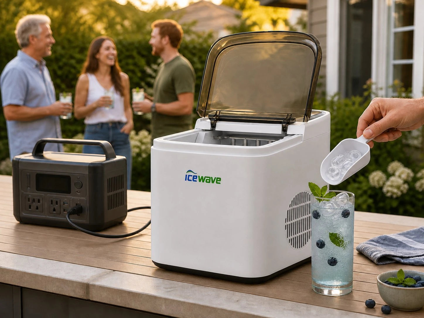 ICEWAVE Countertop Bullet Ice Maker – 2 Ice Sizes (ZB-13)
